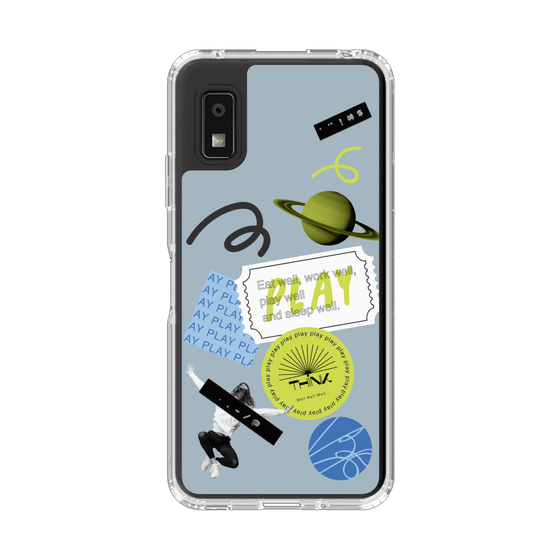 Slim Protection Case［ Playful sticker - Dusty Blue ］