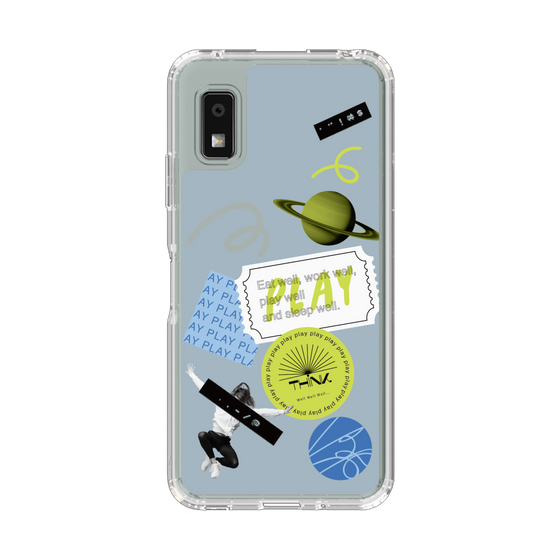 Slim Protection Case［ Playful sticker - Dusty Blue ］