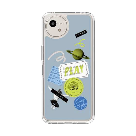 Slim Protection Case［ Playful sticker - Dusty Blue ］