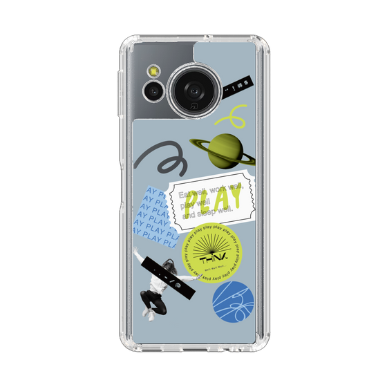 Slim Protection Case［ Playful sticker - Dusty Blue ］