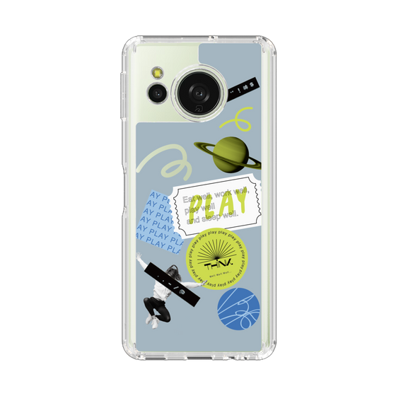 Slim Protection Case［ Playful sticker - Dusty Blue ］