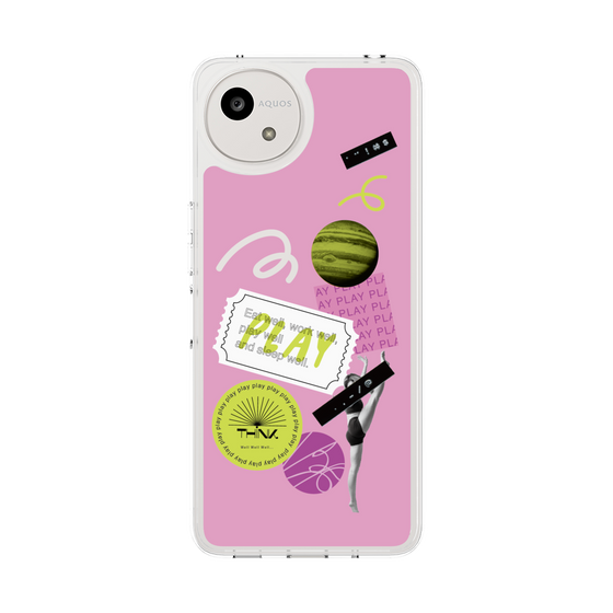 Slim Protection Case［ Playful sticker - Dusty Pink ］