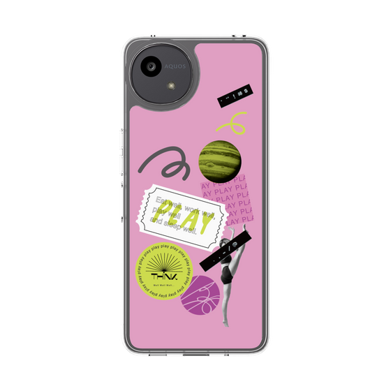 Slim Protection Case［ Playful sticker - Dusty Pink ］