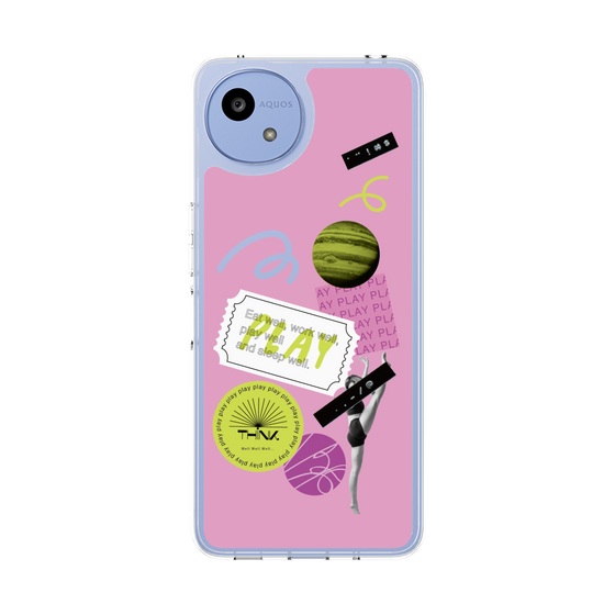 Slim Protection Case［ Playful sticker - Dusty Pink ］