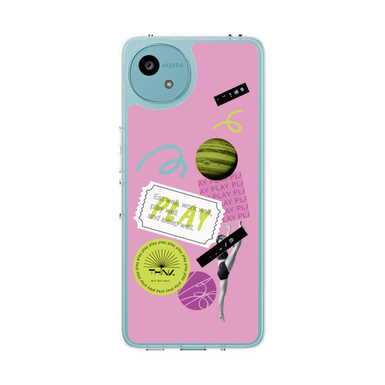 Slim Protection Case［ Playful sticker - Dusty Pink ］