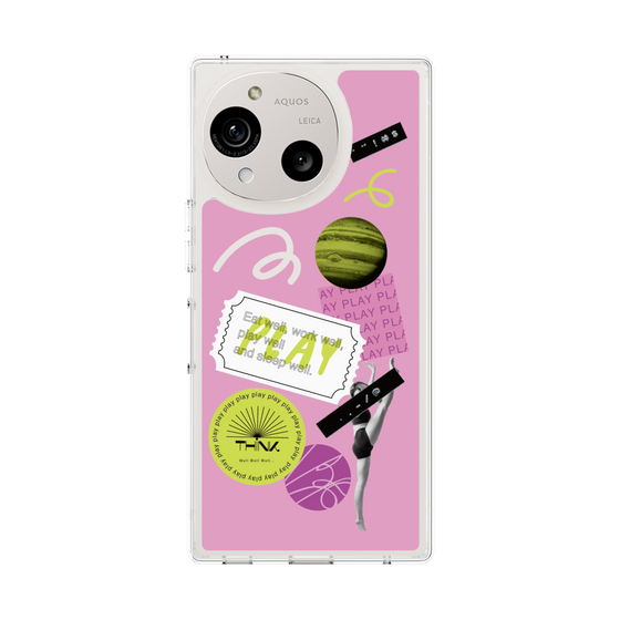 Slim Protection Case［ Playful sticker - Dusty Pink ］