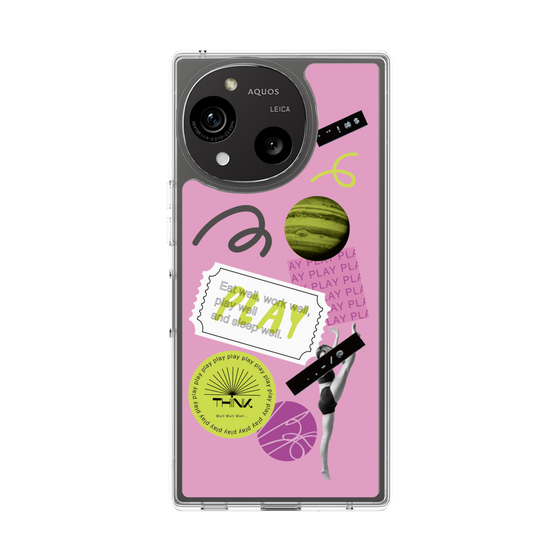 Slim Protection Case［ Playful sticker - Dusty Pink ］