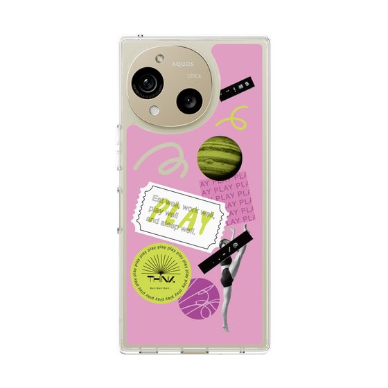 Slim Protection Case［ Playful sticker - Dusty Pink ］