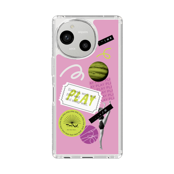 Slim Protection Case［ Playful sticker - Dusty Pink ］