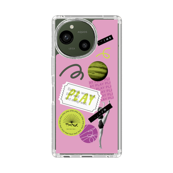 Slim Protection Case［ Playful sticker - Dusty Pink ］
