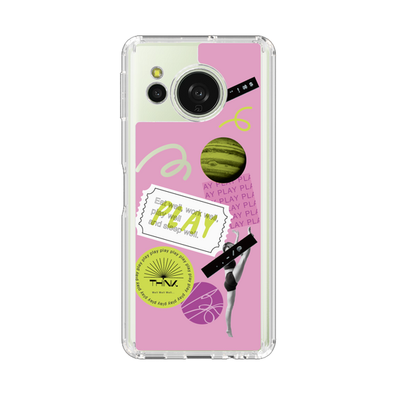 Slim Protection Case［ Playful sticker - Dusty Pink ］