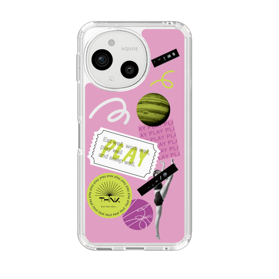 Slim Protection Case［ Playful sticker - Dusty Pink ］