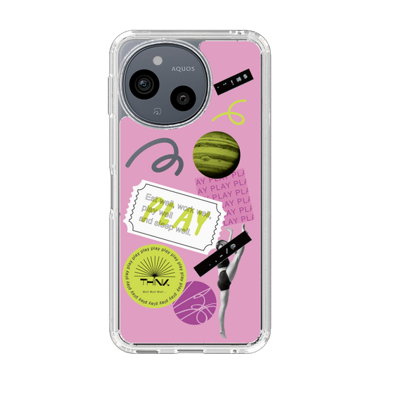 Slim Protection Case［ Playful sticker - Dusty Pink ］