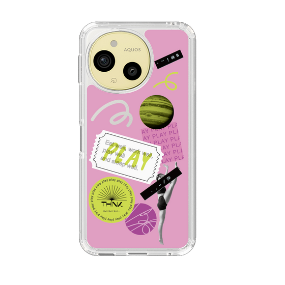 Slim Protection Case［ Playful sticker - Dusty Pink ］