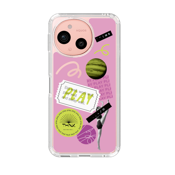 Slim Protection Case［ Playful sticker - Dusty Pink ］