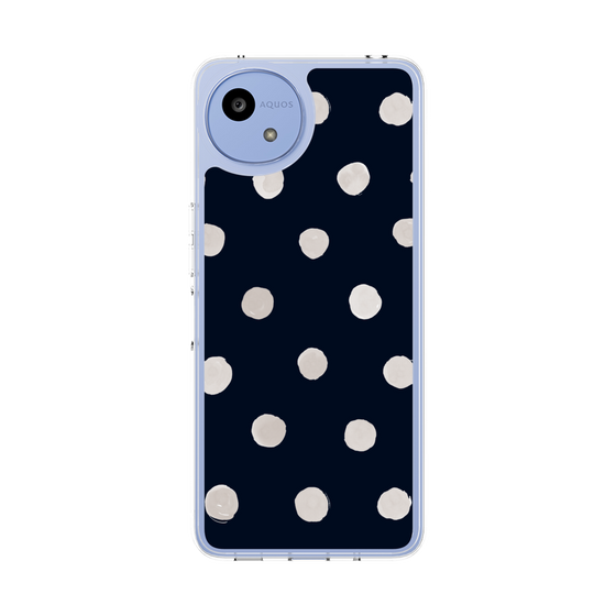 Slim Protection Case［ Watercolor Dots Retro Color - Navy ］
