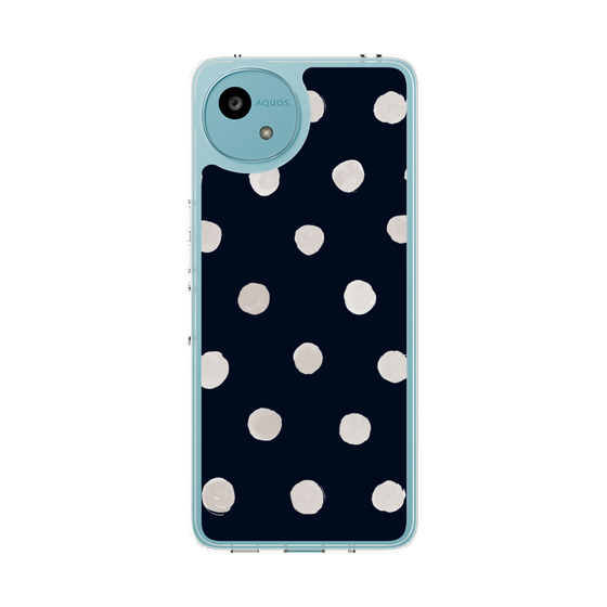 Slim Protection Case［ Watercolor Dots Retro Color - Navy ］