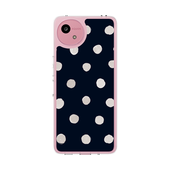 Slim Protection Case［ Watercolor Dots Retro Color - Navy ］