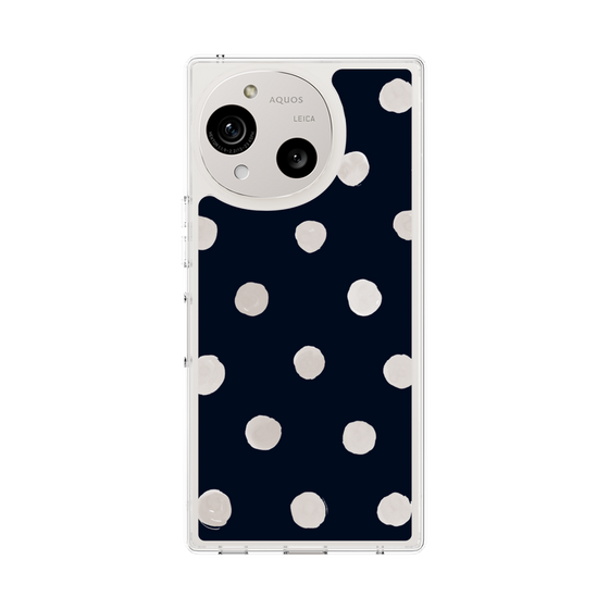 Slim Protection Case［ Watercolor Dots Retro Color - Navy ］