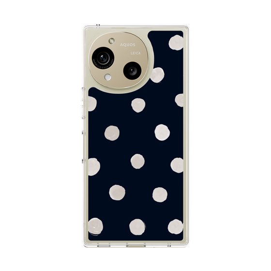 Slim Protection Case［ Watercolor Dots Retro Color - Navy ］