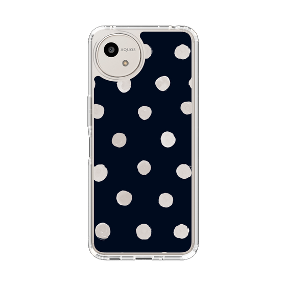 Slim Protection Case［ Watercolor Dots Retro Color - Navy ］
