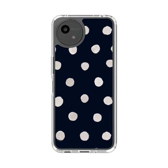 Slim Protection Case［ Watercolor Dots Retro Color - Navy ］