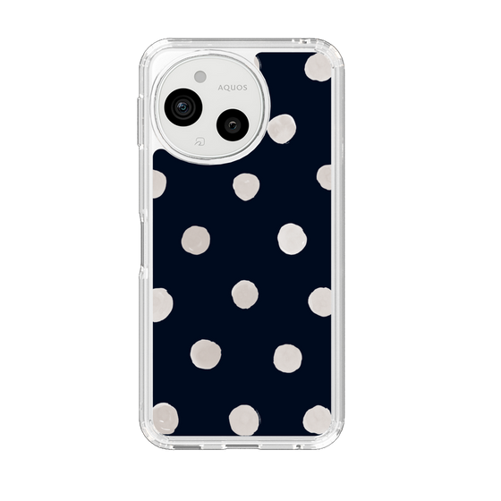 Slim Protection Case［ Watercolor Dots Retro Color - Navy ］