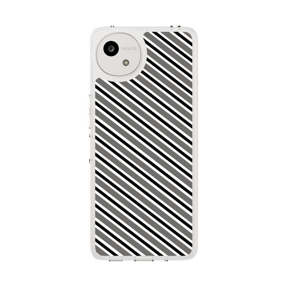 Slim Protection Case［ Small Stripe - Gray × Black ］