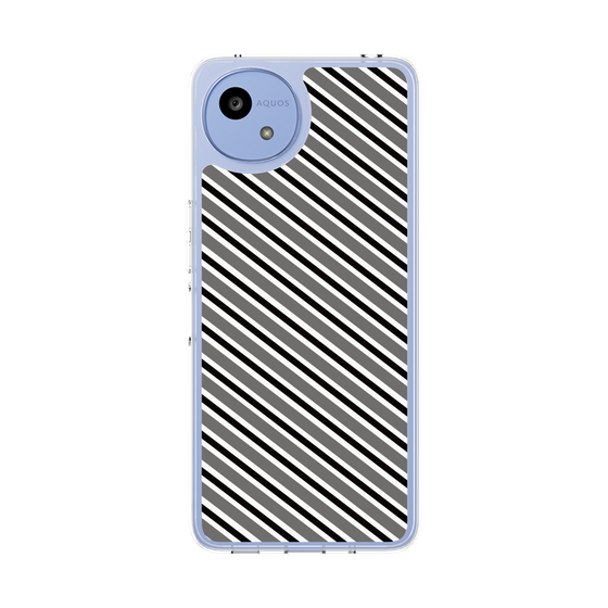 Slim Protection Case［ Small Stripe - Gray × Black ］