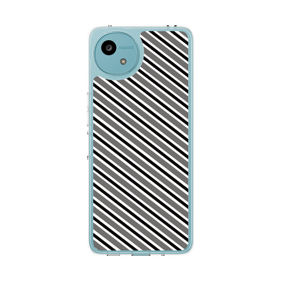 Slim Protection Case［ Small Stripe - Gray × Black ］