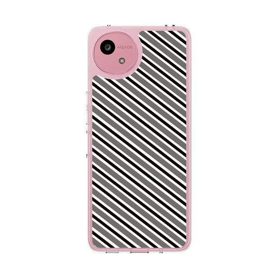 Slim Protection Case［ Small Stripe - Gray × Black ］