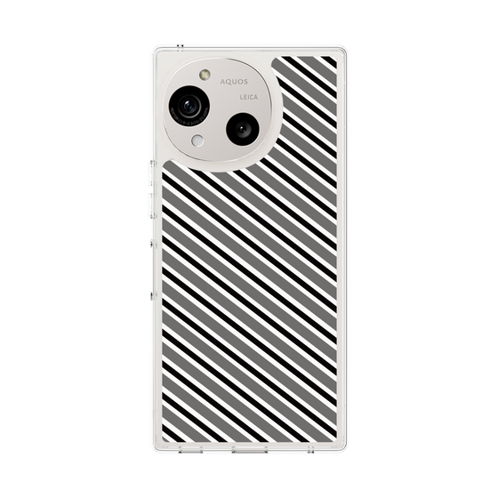 Slim Protection Case［ Small Stripe - Gray × Black ］