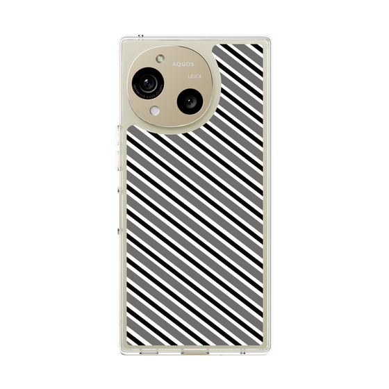 Slim Protection Case［ Small Stripe - Gray × Black ］