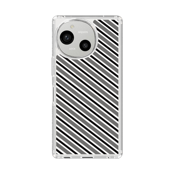 Slim Protection Case［ Small Stripe - Gray × Black ］