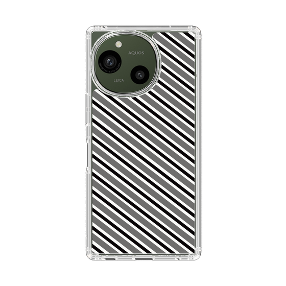 Slim Protection Case［ Small Stripe - Gray × Black ］