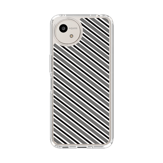 Slim Protection Case［ Small Stripe - Gray × Black ］