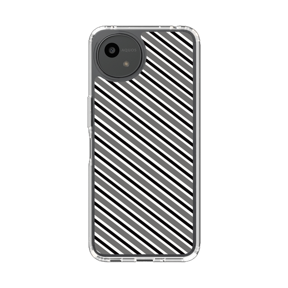 Slim Protection Case［ Small Stripe - Gray × Black ］