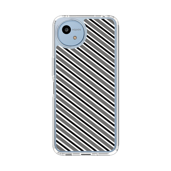 Slim Protection Case［ Small Stripe - Gray × Black ］