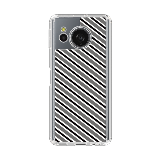 Slim Protection Case［ Small Stripe - Gray × Black ］