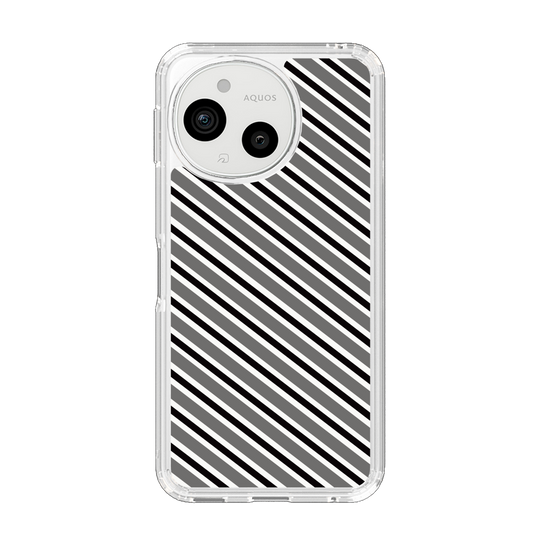 Slim Protection Case［ Small Stripe - Gray × Black ］
