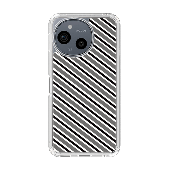 Slim Protection Case［ Small Stripe - Gray × Black ］
