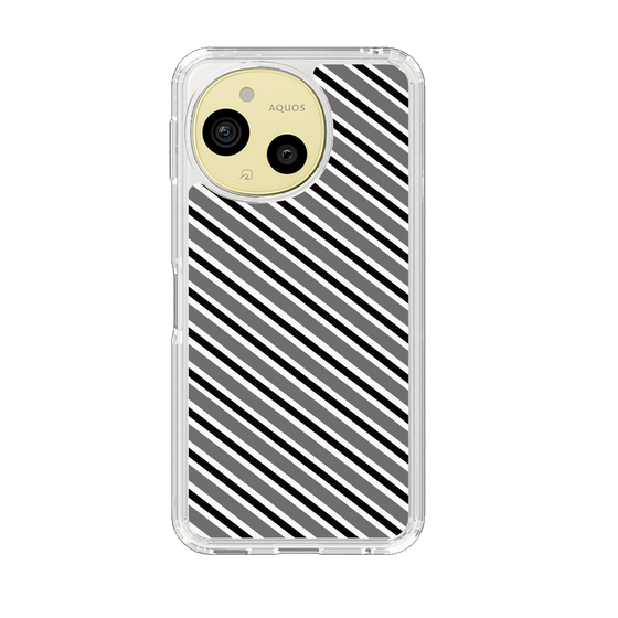 Slim Protection Case［ Small Stripe - Gray × Black ］