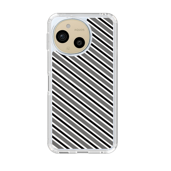 Slim Protection Case［ Small Stripe - Gray × Black ］