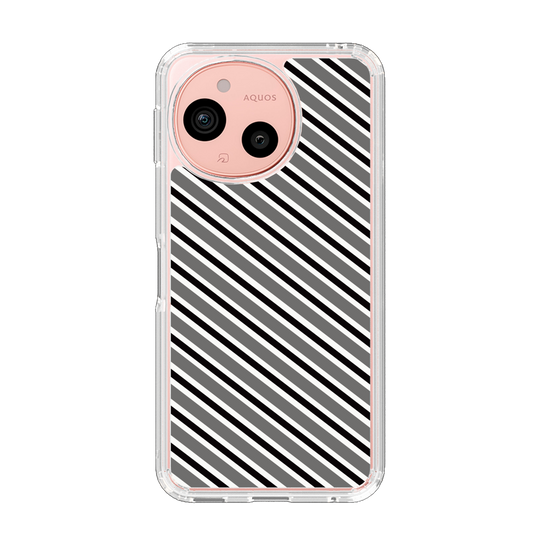 Slim Protection Case［ Small Stripe - Gray × Black ］