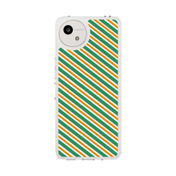 Slim Protection Case［ Small Stripe - Green × Orange ］