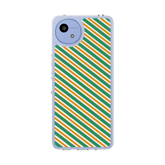 Slim Protection Case［ Small Stripe - Green × Orange ］