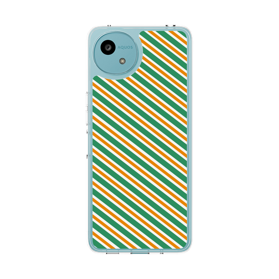 Slim Protection Case［ Small Stripe - Green × Orange ］