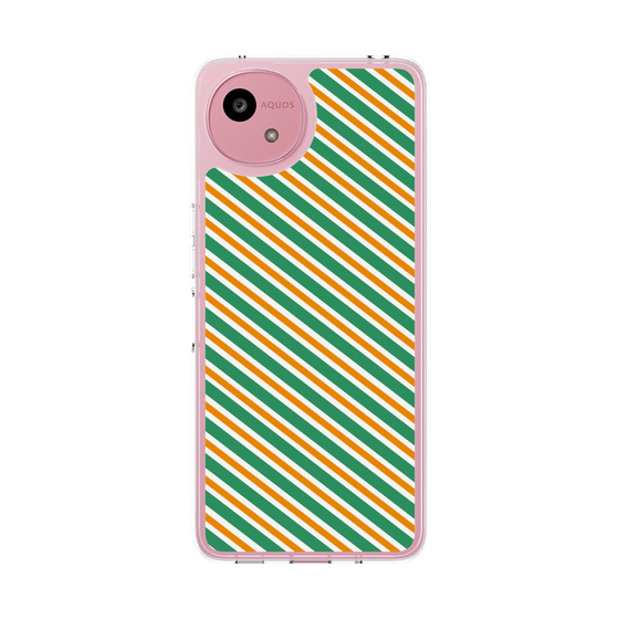 Slim Protection Case［ Small Stripe - Green × Orange ］