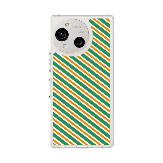 Slim Protection Case［ Small Stripe - Green × Orange ］
