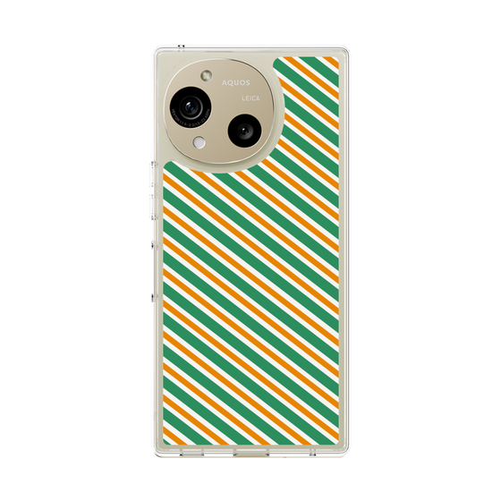 Slim Protection Case［ Small Stripe - Green × Orange ］